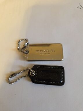 Coach Hangtags TWO Metal & Leather
